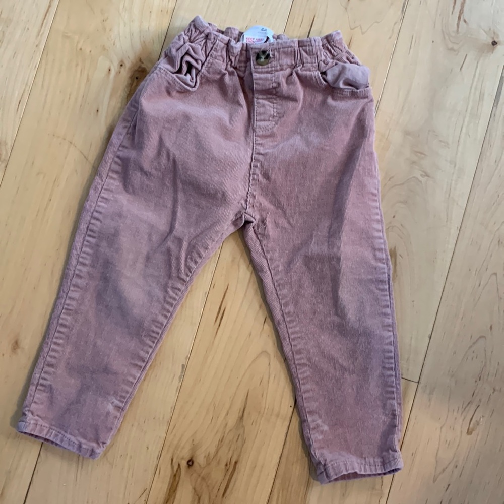Zara Girls Pink Corduroy Casual Pants